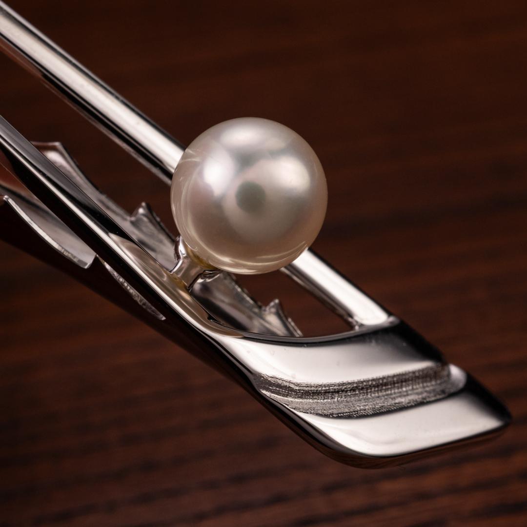 箱付き 世界最高品質ミキモト MIKIMOTO silver 真珠 ネクタイピン