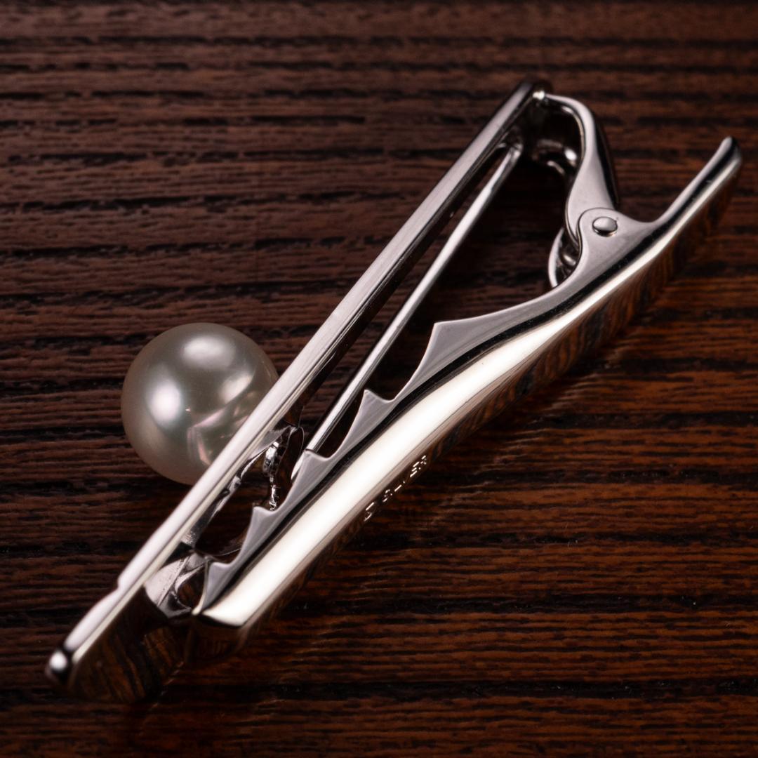 箱付き 世界最高品質ミキモト MIKIMOTO silver 真珠 ネクタイピン