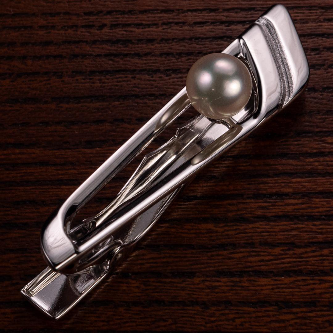 箱付き 世界最高品質ミキモト MIKIMOTO silver 真珠 ネクタイピン
