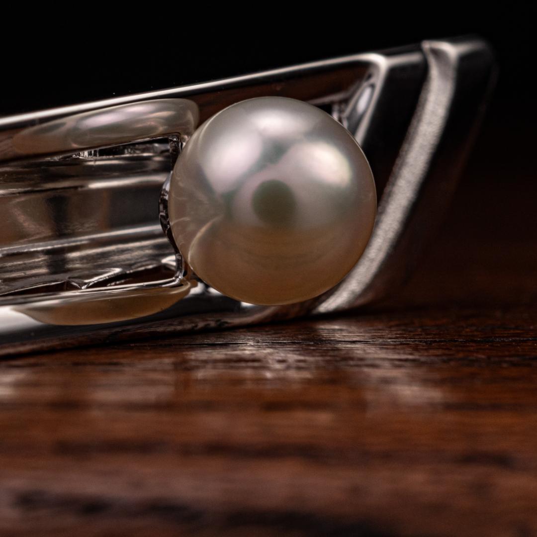 箱付き 世界最高品質ミキモト MIKIMOTO silver 真珠 ネクタイピン