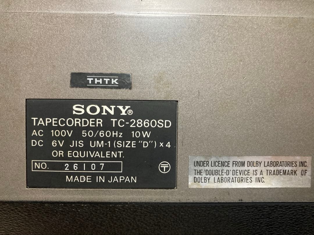【動作品】SONY TC-2860SD 生録用カセットデッキ SN.26107