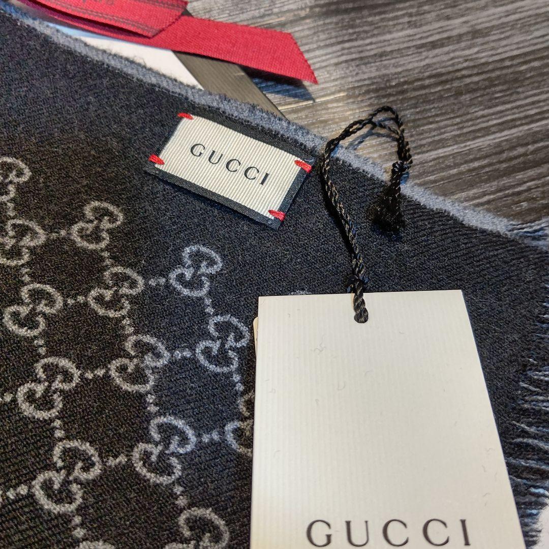 ❤極美品箱付き❤GUCCI マフラー ストール スカーフ❤人気ブラック❤