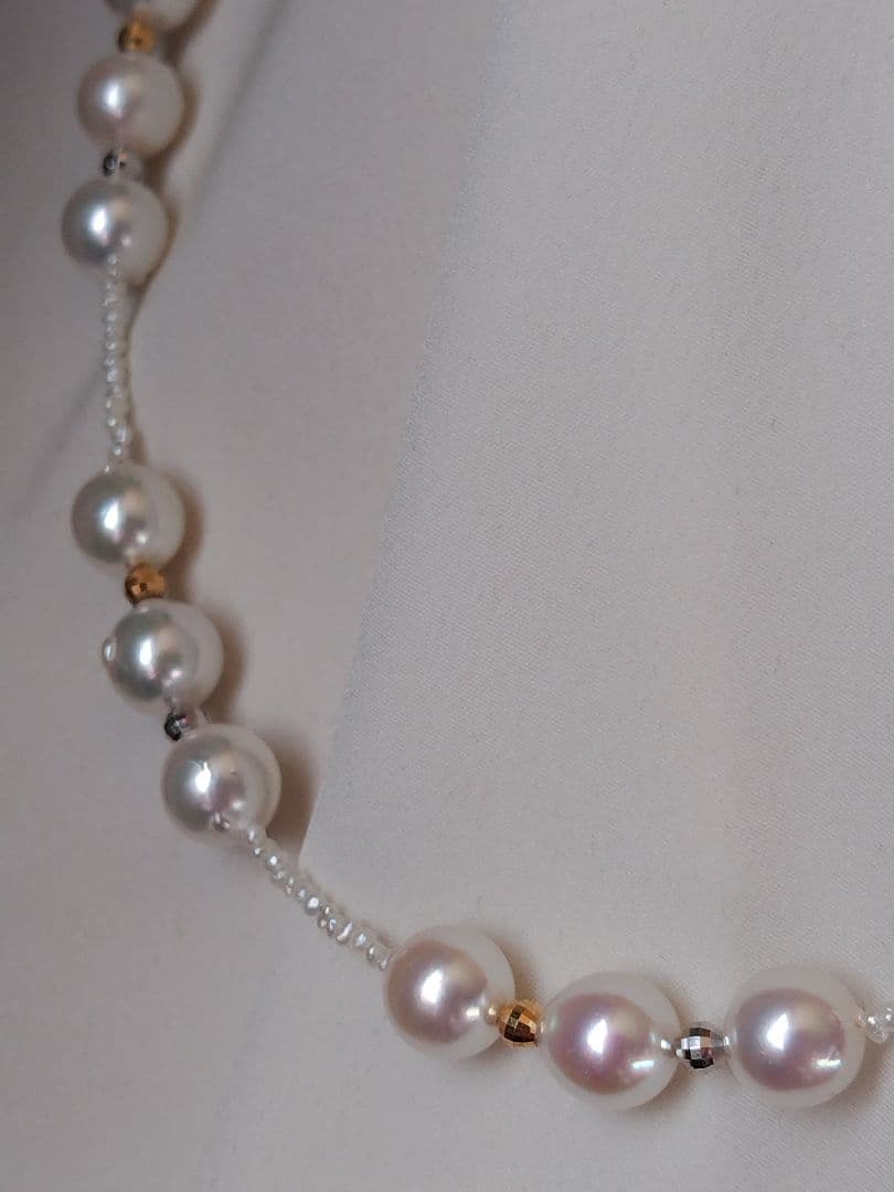 アコヤ真珠、あこや砂芥子パールのオメガ風ネックレス