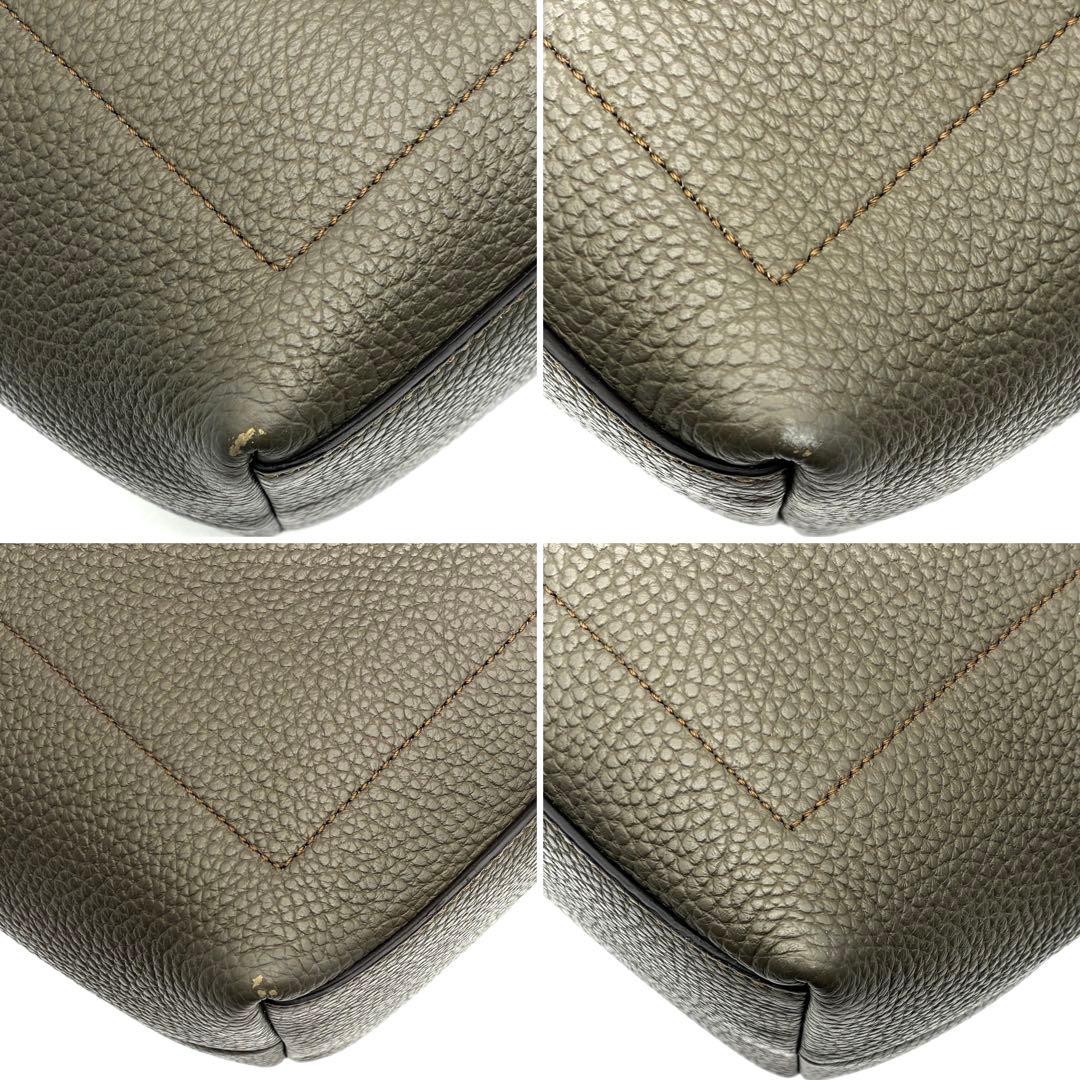 美品 フルラ プリムラ ホーボーバッグ L レザー 肩掛け A4可 カーキ