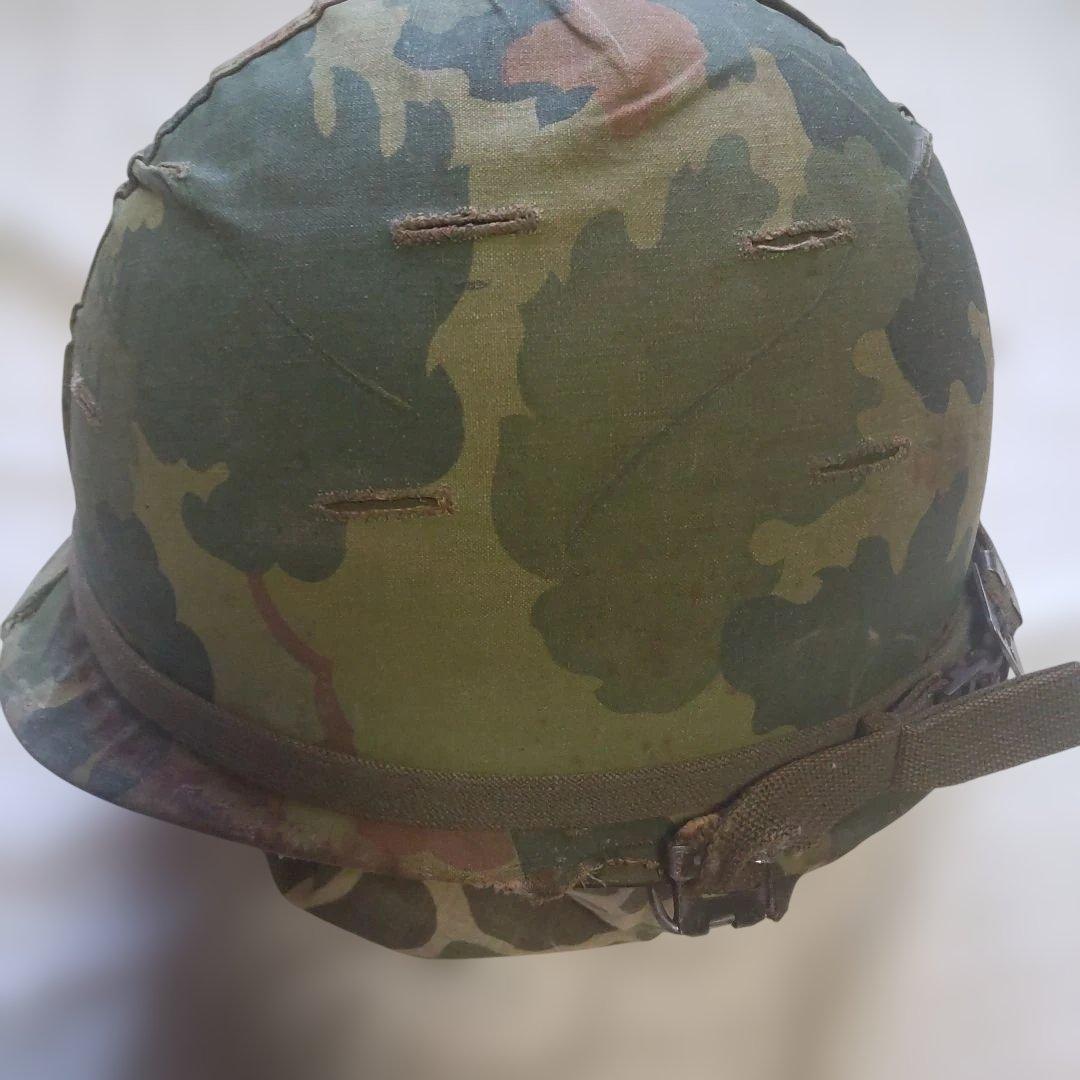 ベトナム戦争 M-1ヘルメットセット 中古品 装飾用胸像付き