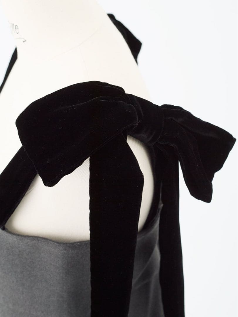 新品cygne リボンショルダーオールインワン Stelle GRAY 0サイズ