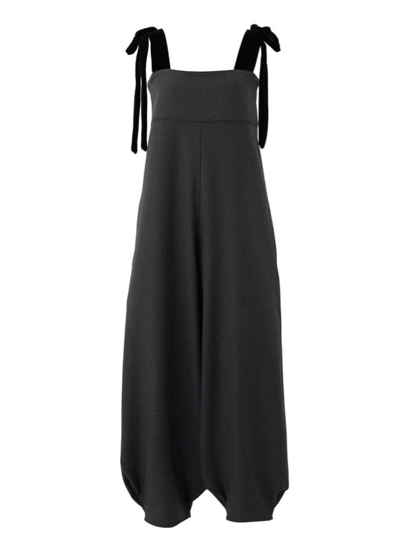 新品cygne リボンショルダーオールインワン Stelle GRAY 0サイズ