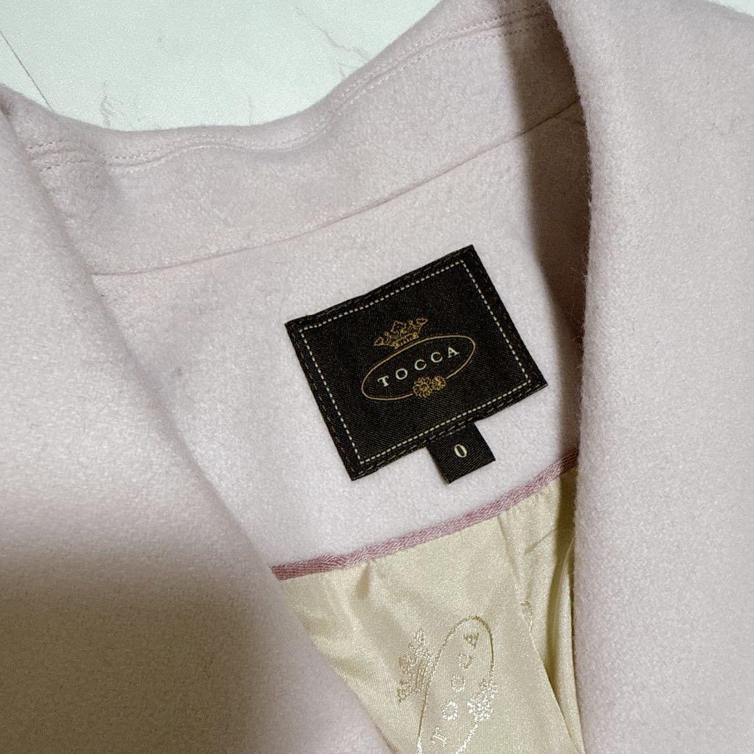 TOCCA ウールショールカラーコート　22AW ピンク　Oサイズ