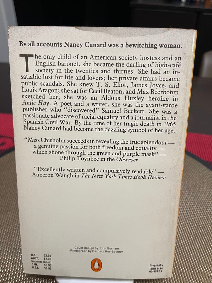 洋書 Nancy Cunard by Anne Chisholm