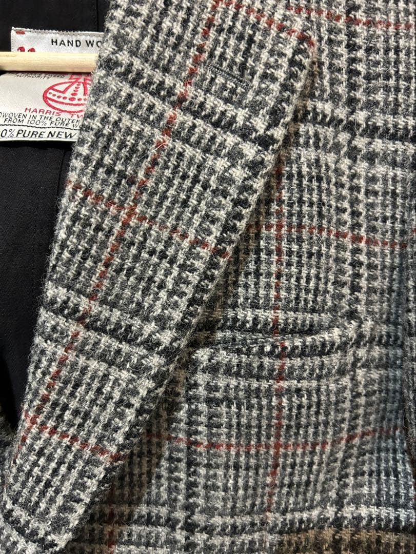 タイムセール　Harris Tweed チェック柄 テーラードジャケット&ベスト