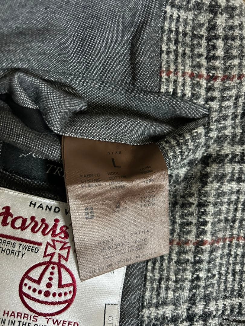 タイムセール　Harris Tweed チェック柄 テーラードジャケット&ベスト