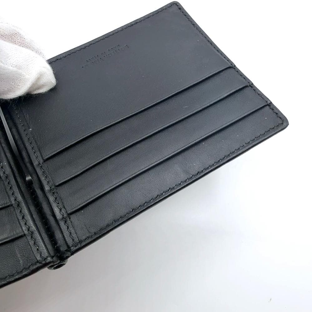 ◇ボッテガヴェネタ◇イントレチャート/マネークリップ/ブラック/ブランド