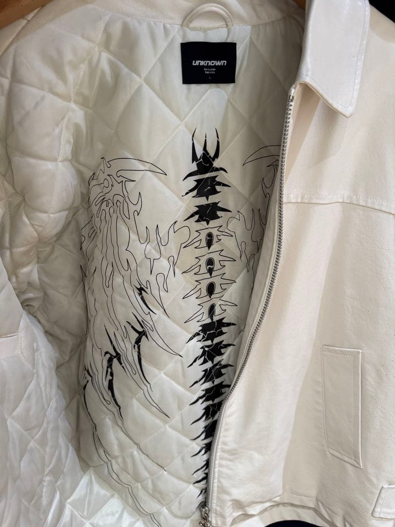 【UNKNOWN LONDON】SKELETON LEATHER JACKET