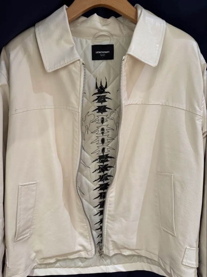 【UNKNOWN LONDON】SKELETON LEATHER JACKET