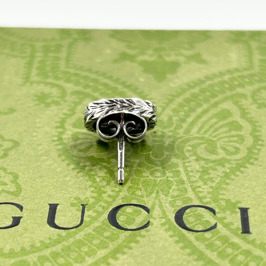 美品✨　グッチ　GUCCI ピアス　アラベスク　インターロッキング　G　燻　片耳