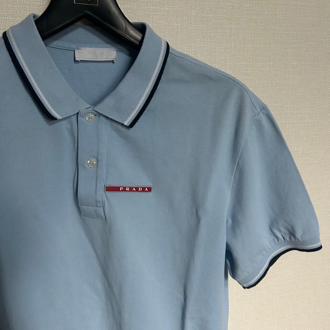 【希少カラー❗️】PRADA スカイブルー　ポロシャツ　希少XL