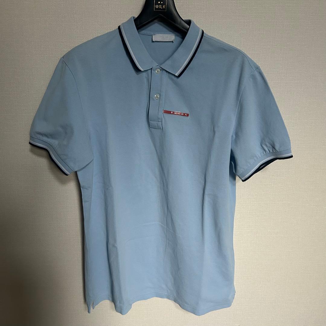 【希少カラー❗️】PRADA スカイブルー　ポロシャツ　希少XL