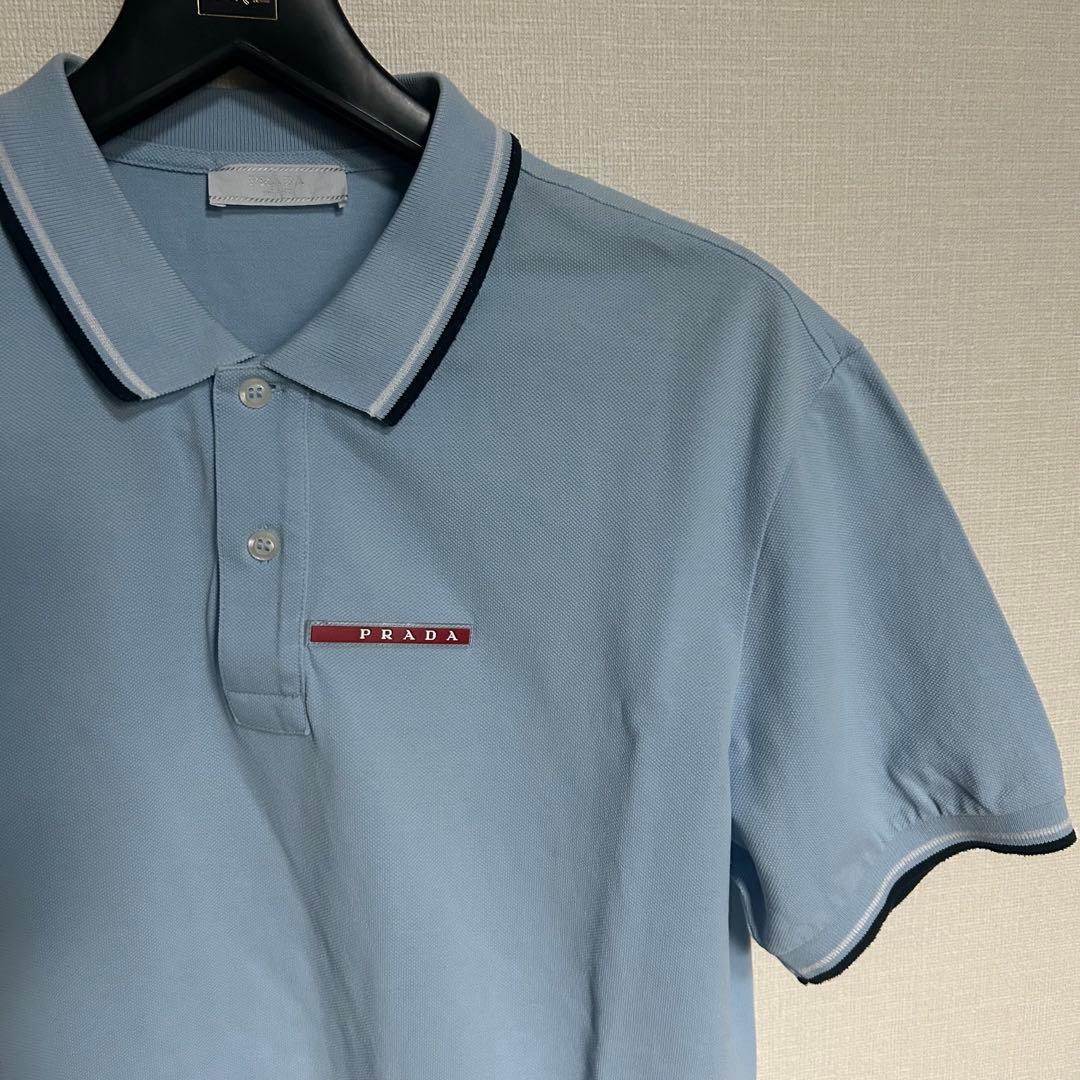 【希少カラー❗️】PRADA スカイブルー　ポロシャツ　希少XL