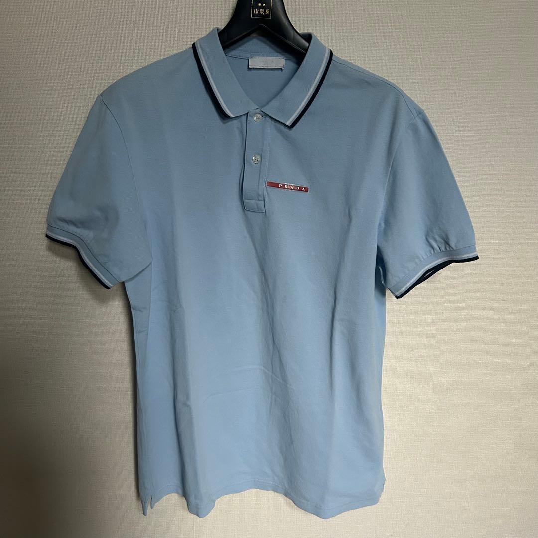 【希少カラー❗️】PRADA スカイブルー　ポロシャツ　希少XL