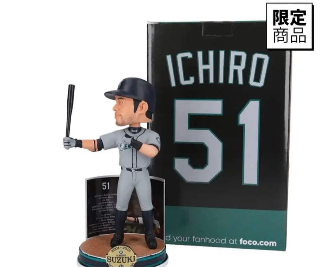 イチロー MLB公式・限定 ボブルヘッド(記念台座付) 世界限定3000個完売品