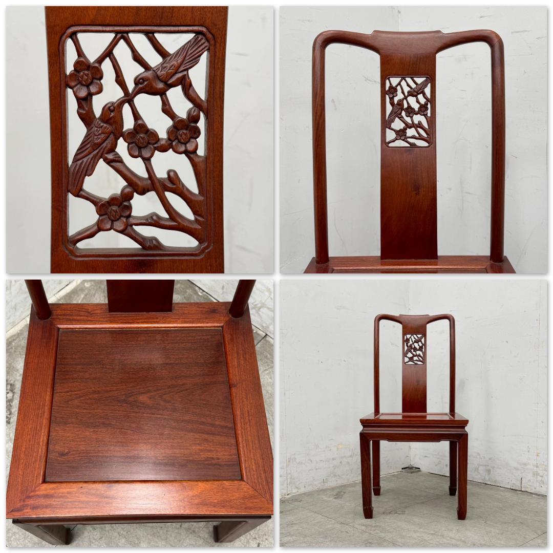 T1169☆ライティング　ビューロー　唐木家具　無垢材　花梨　椅子付き