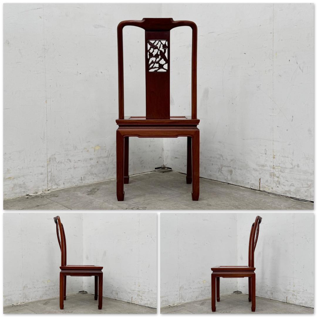 T1169☆ライティング　ビューロー　唐木家具　無垢材　花梨　椅子付き