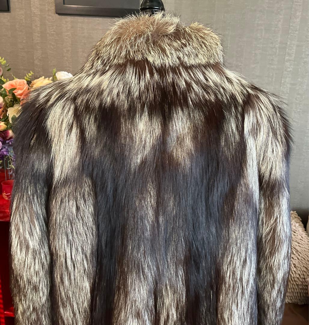 ランビン　LANVIN シルバーフォックス　リアルファーコート　SAGA FOX