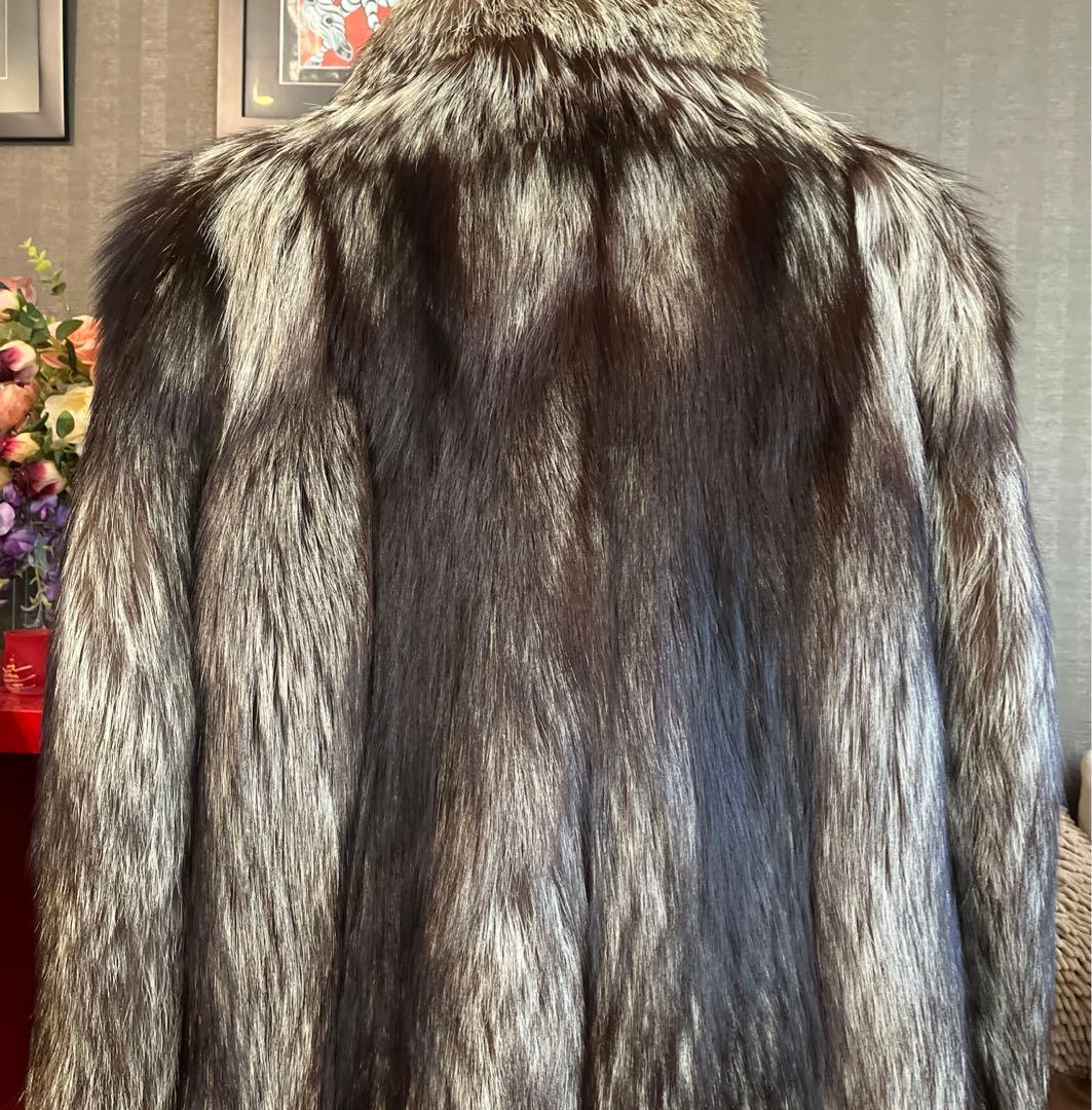ランビン　LANVIN シルバーフォックス　リアルファーコート　SAGA FOX