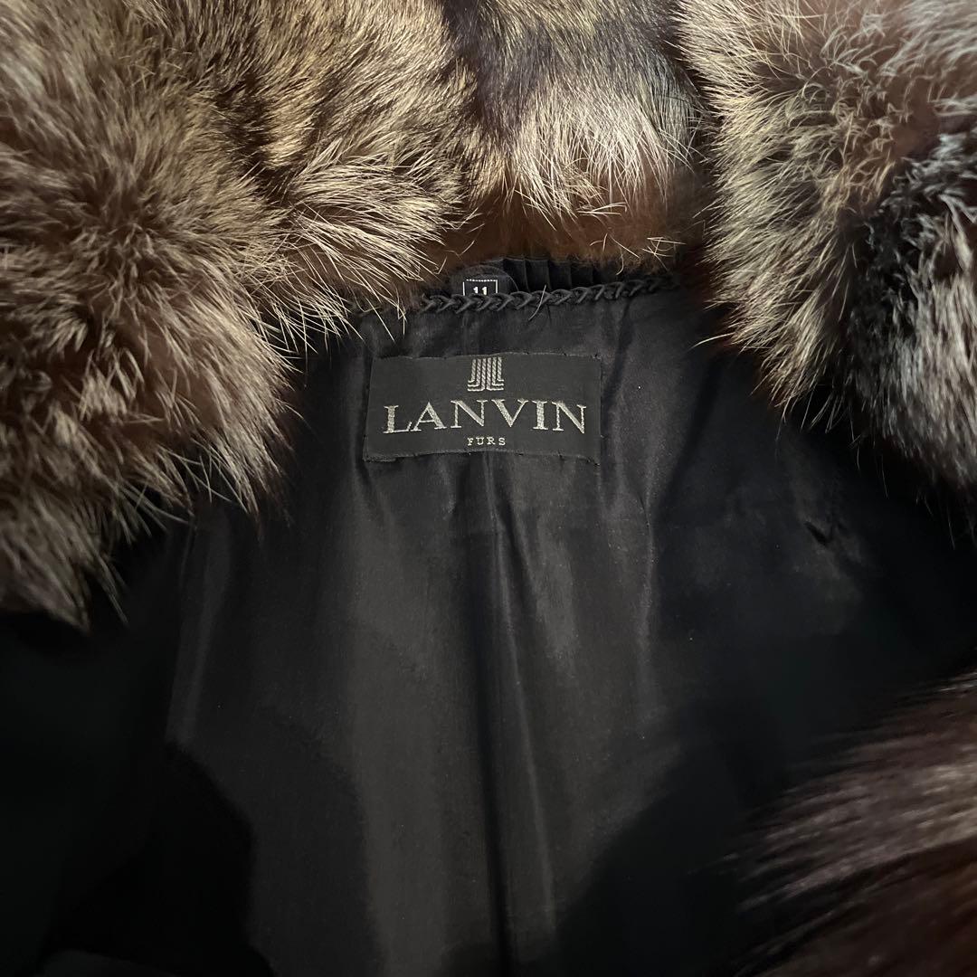 ランビン　LANVIN シルバーフォックス　リアルファーコート　SAGA FOX