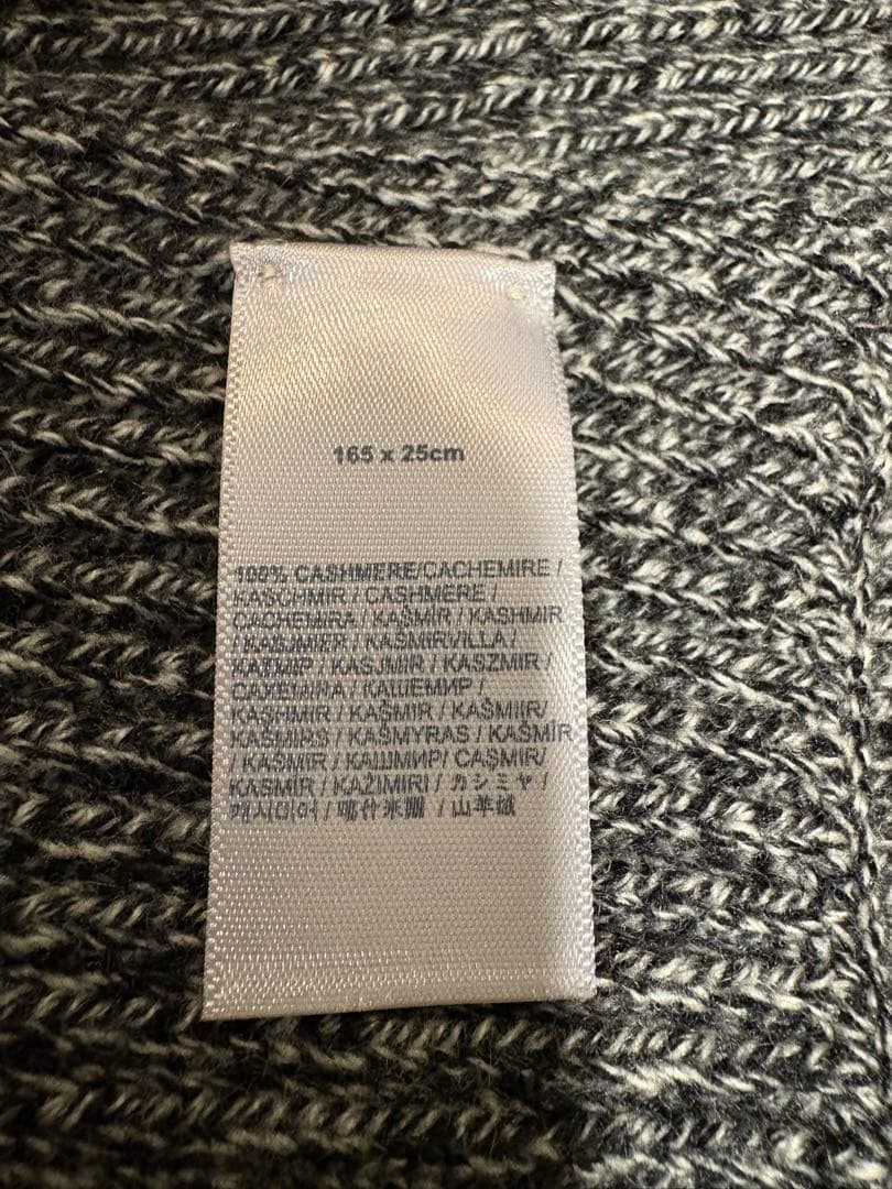 美品　ジョンストンズ　カシミヤ　カシミア　マフラー　ストール　ブラック　グレー