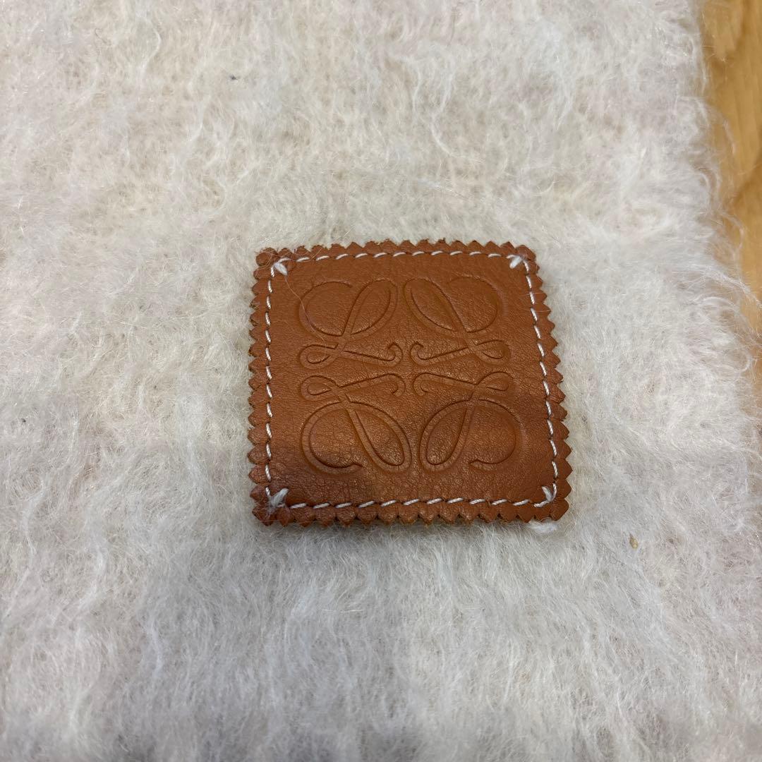 ロエベ　LOEWE モヘア　マフラー　アイボリー