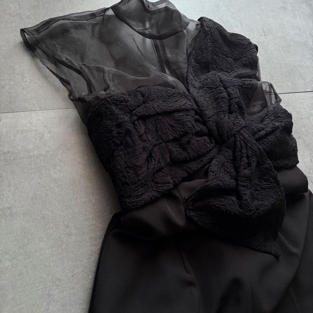 ラグナムーン パンツドレス オールインワン M 異素材ドッキング オケージョン