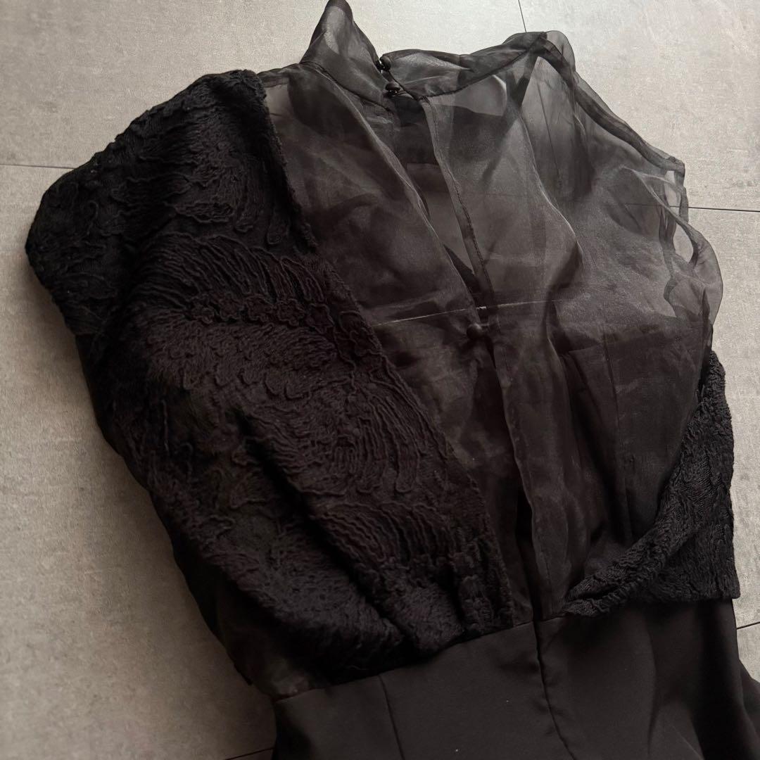 ラグナムーン パンツドレス オールインワン M 異素材ドッキング オケージョン