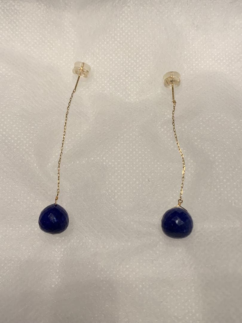 GSTV K18YG ラピスラズリ クロスミラーカットオ メガネックレス&ピアス