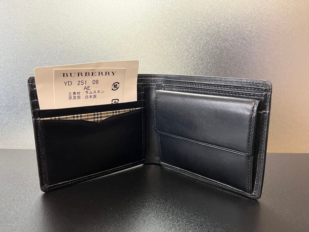 【新品未使用】BURBERRY ラムスキン 二つ折り財布 YD251AE09