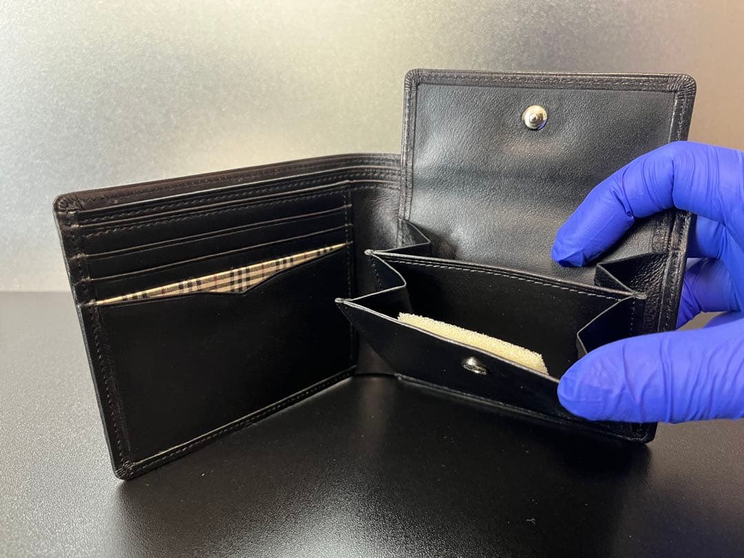 【新品未使用】BURBERRY ラムスキン 二つ折り財布 YD251AE09