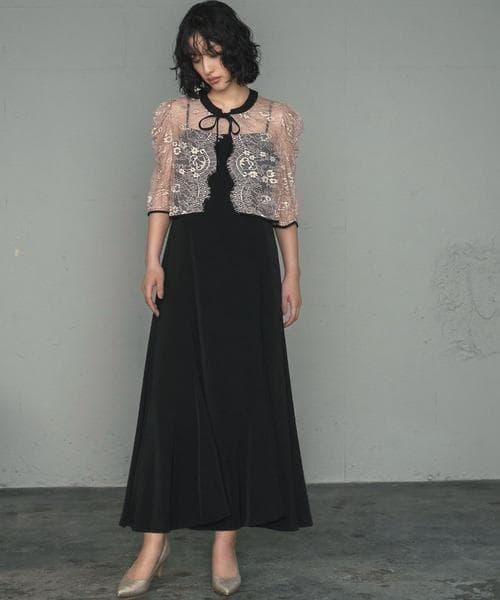 美品 GIRL ガール レースブラウス ワンピース ドレス M お呼ばれ 結婚式