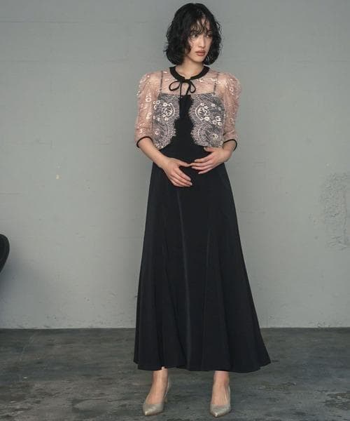 美品 GIRL ガール レースブラウス ワンピース ドレス M お呼ばれ 結婚式