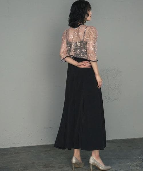 美品 GIRL ガール レースブラウス ワンピース ドレス M お呼ばれ 結婚式