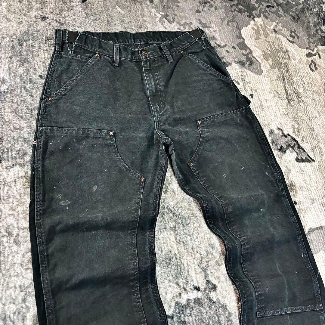 超スペシャル 状態◎ ブラックフェード ダック地 厚手 ゆるだぼ 一点物 美品