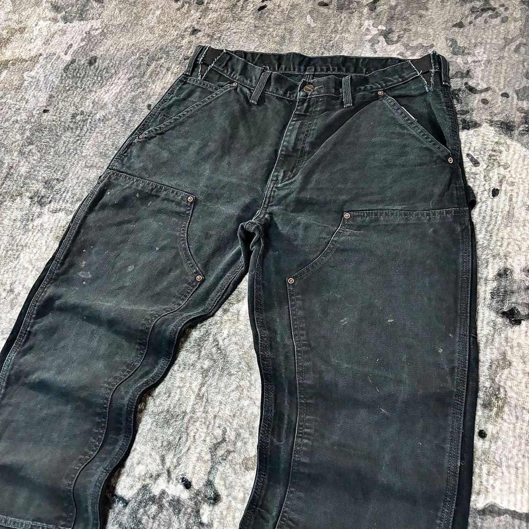 超スペシャル 状態◎ ブラックフェード ダック地 厚手 ゆるだぼ 一点物 美品