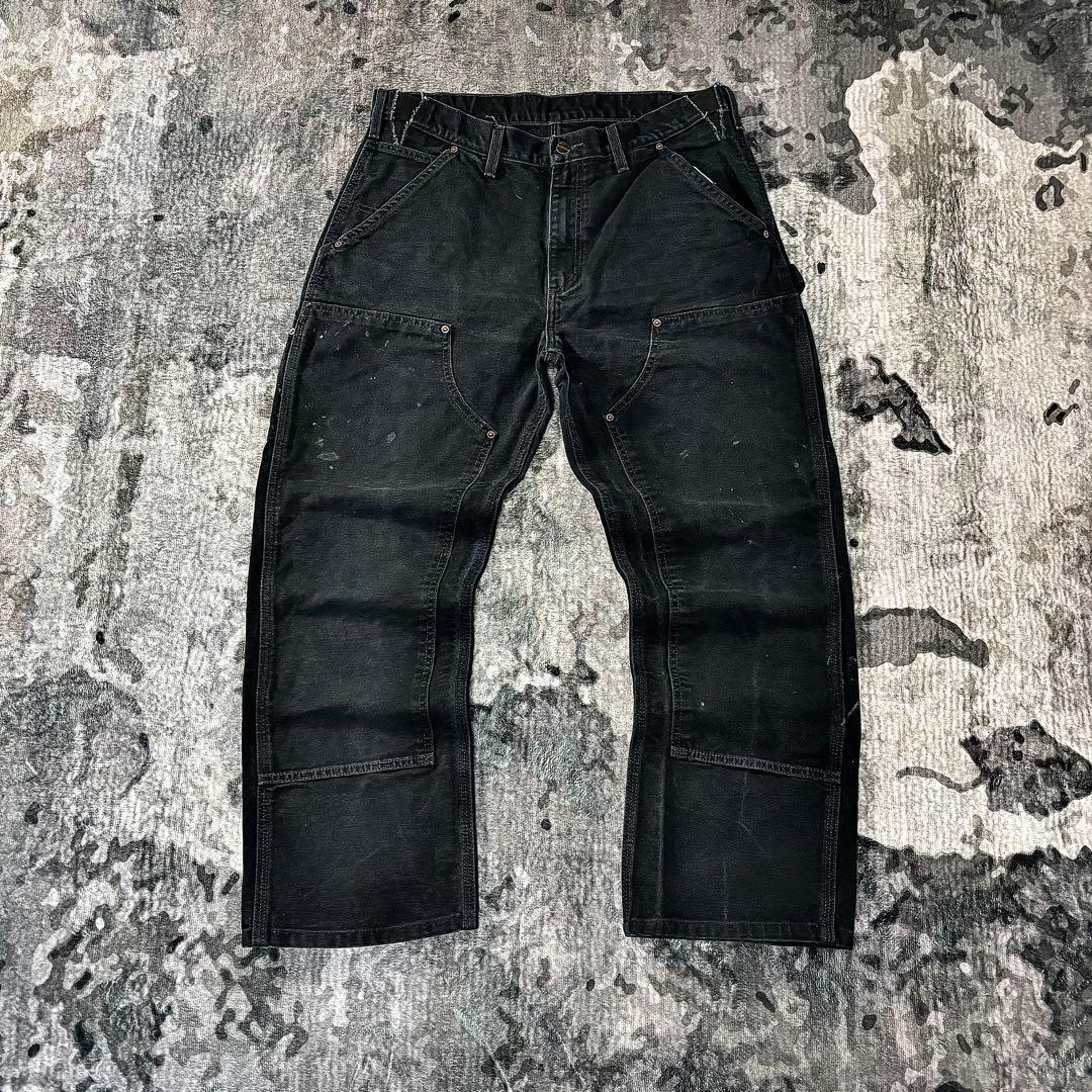 超スペシャル 状態◎ ブラックフェード ダック地 厚手 ゆるだぼ 一点物 美品