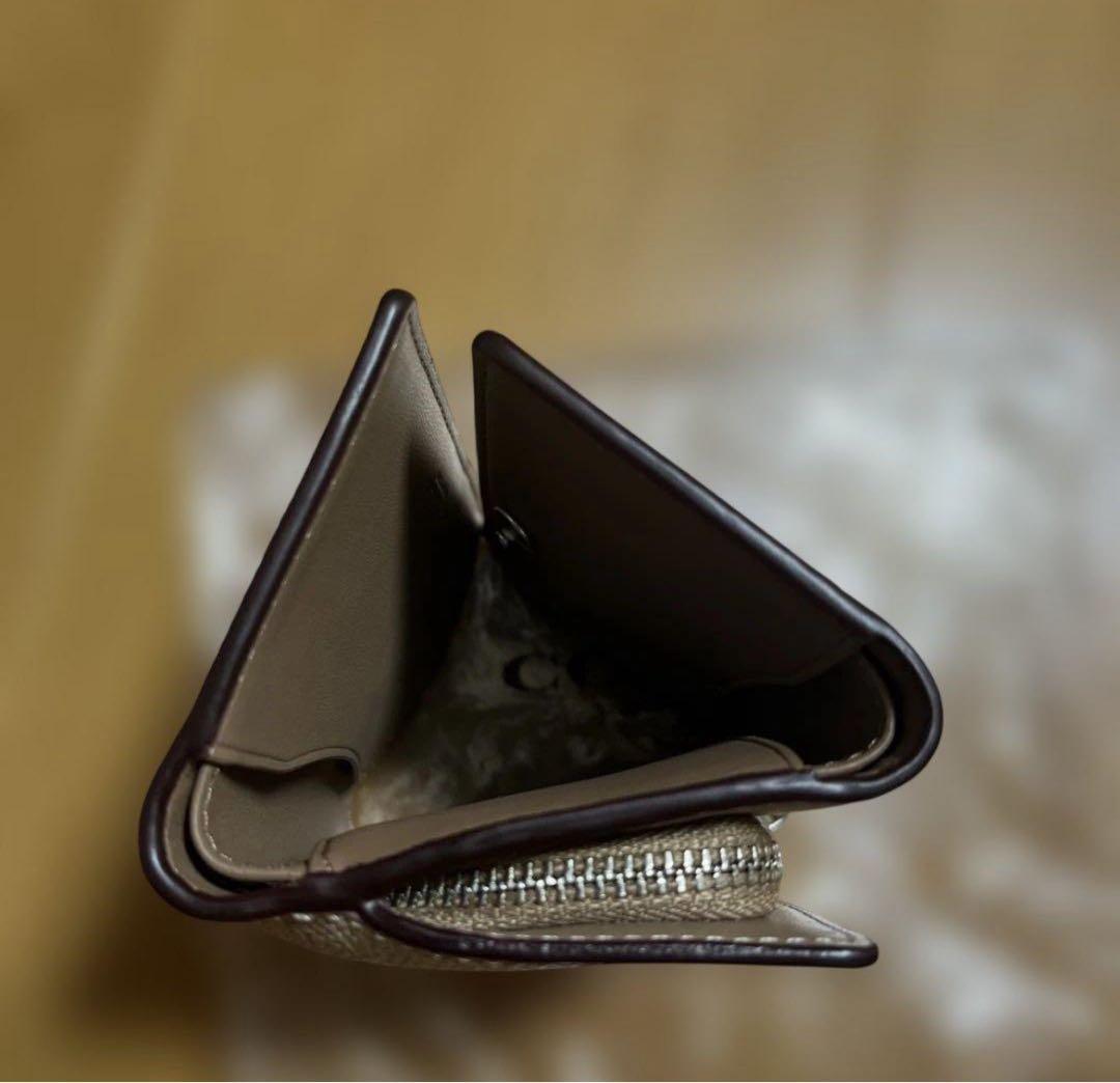 d*n様 新品未使用　COACH　折り財布　マイクロウォレット　ベージュ