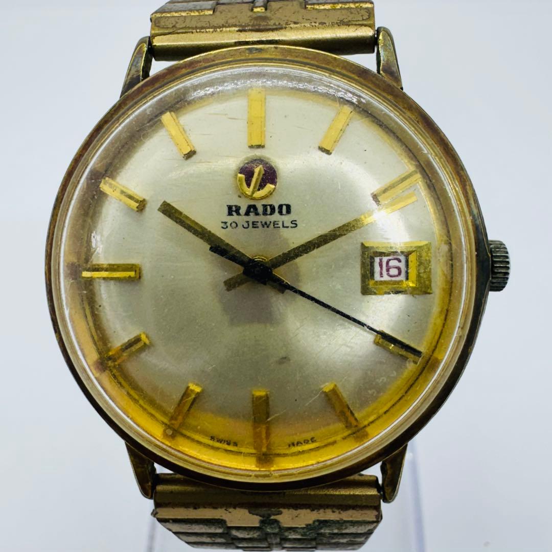 ✨RADO✨ラドー✨デイト✨ゴールド✨30JEWELS✨ゴールド文字盤✨腕時計✨