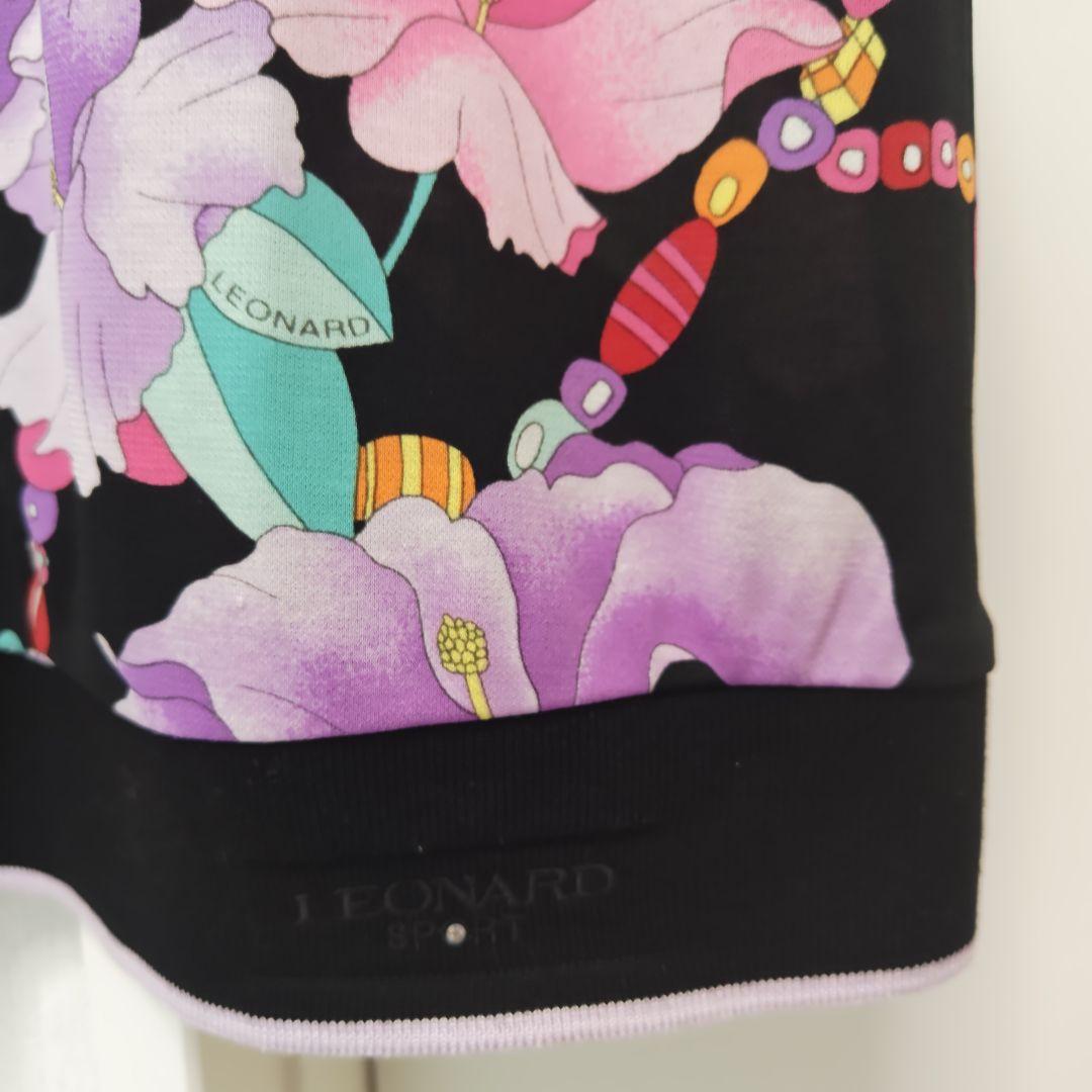 レオナール ポロシャツ ロゴボタン 黒 XL