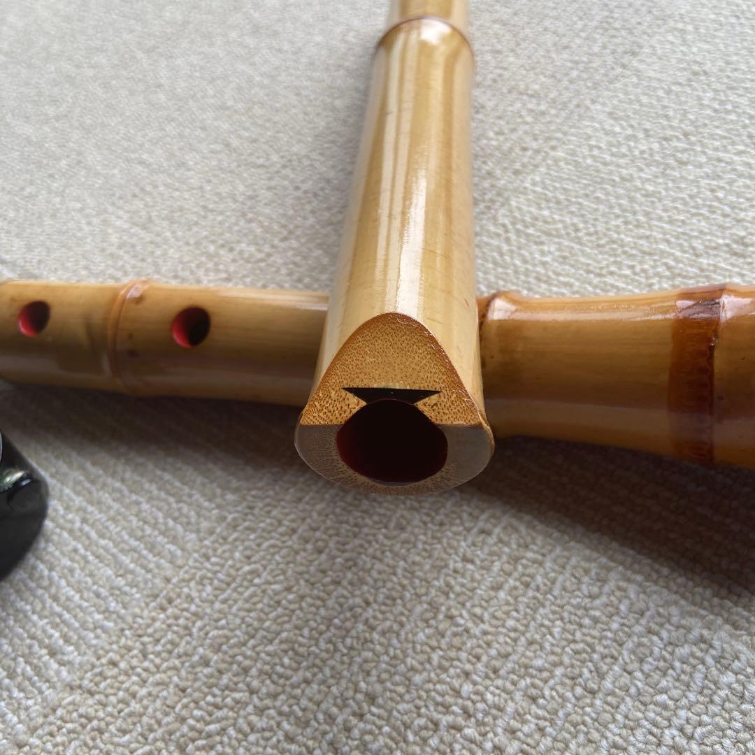 208 ⭐️尺八眞山銘　一尺ハ寸管　眞山銘三印最高級品