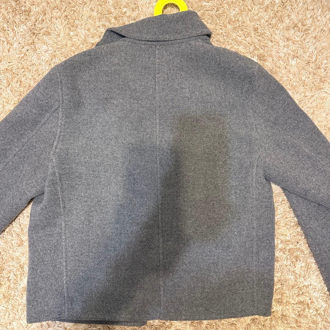 ユニクロ ダブルフェイスショートコートリラックスフィットグレー M