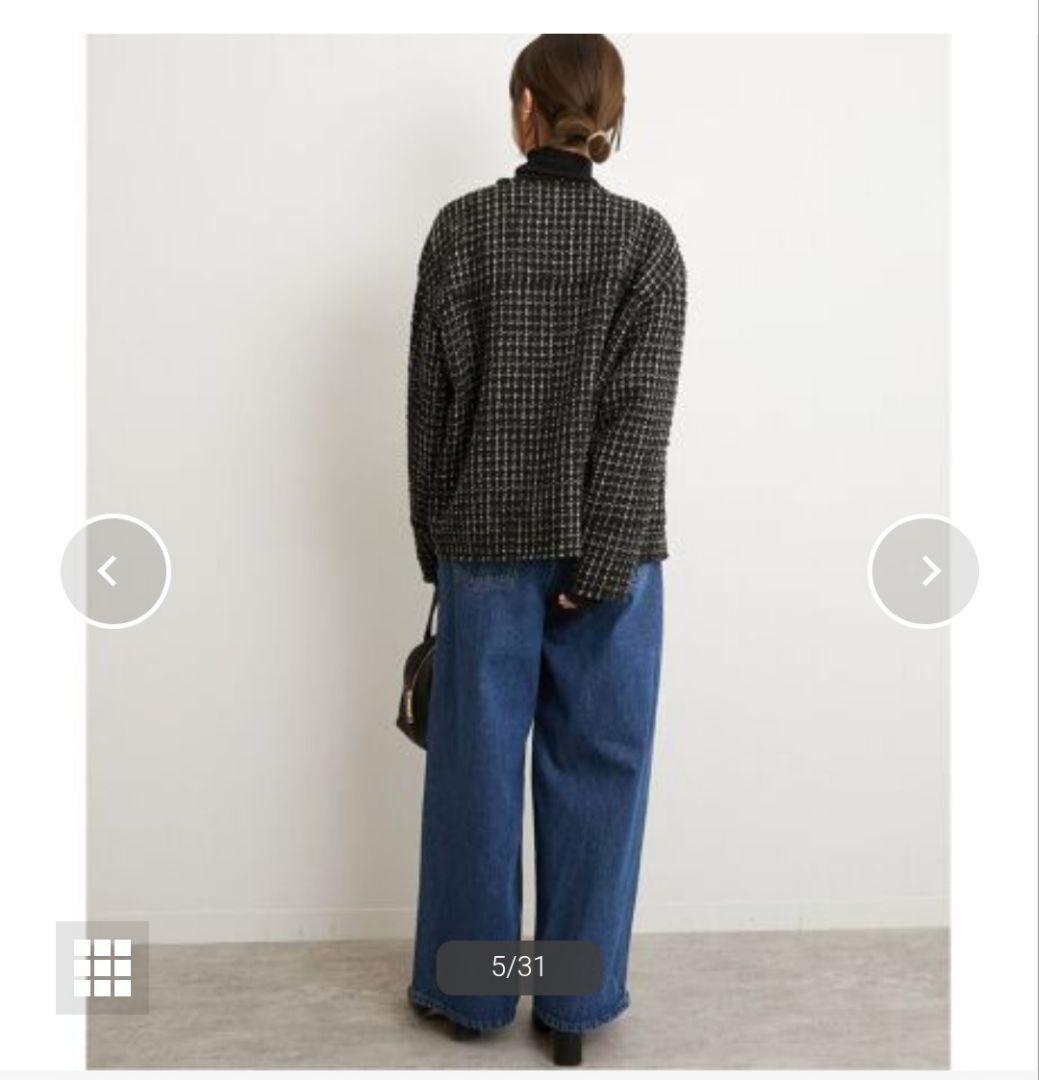 良品 ジャーナルスタンダードレリューム TWEEDクルーネックジャケット