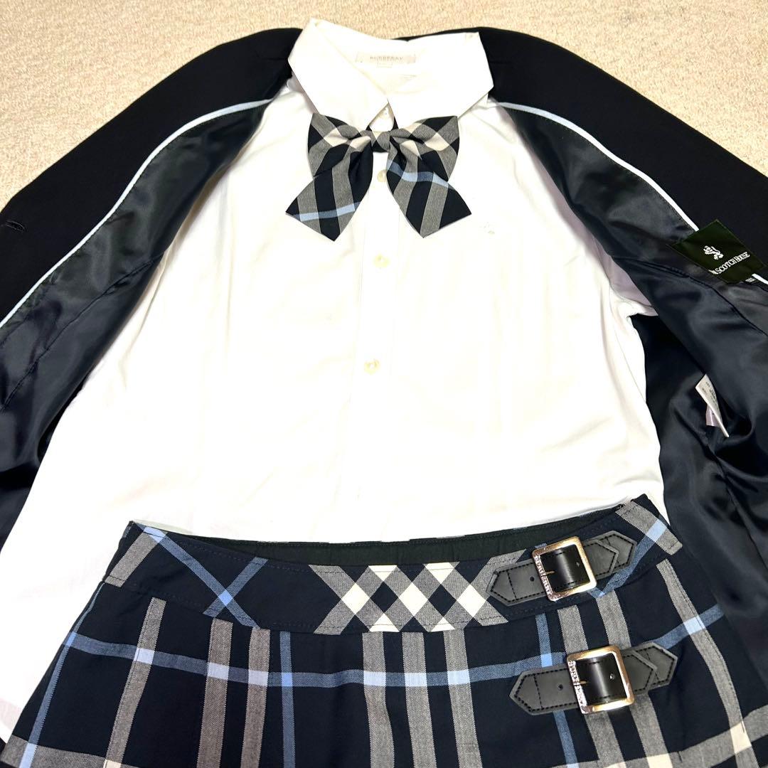 美品 バーバリー卒服4点セット（ブレザー・スカート・ブラウス・リボン）150cm