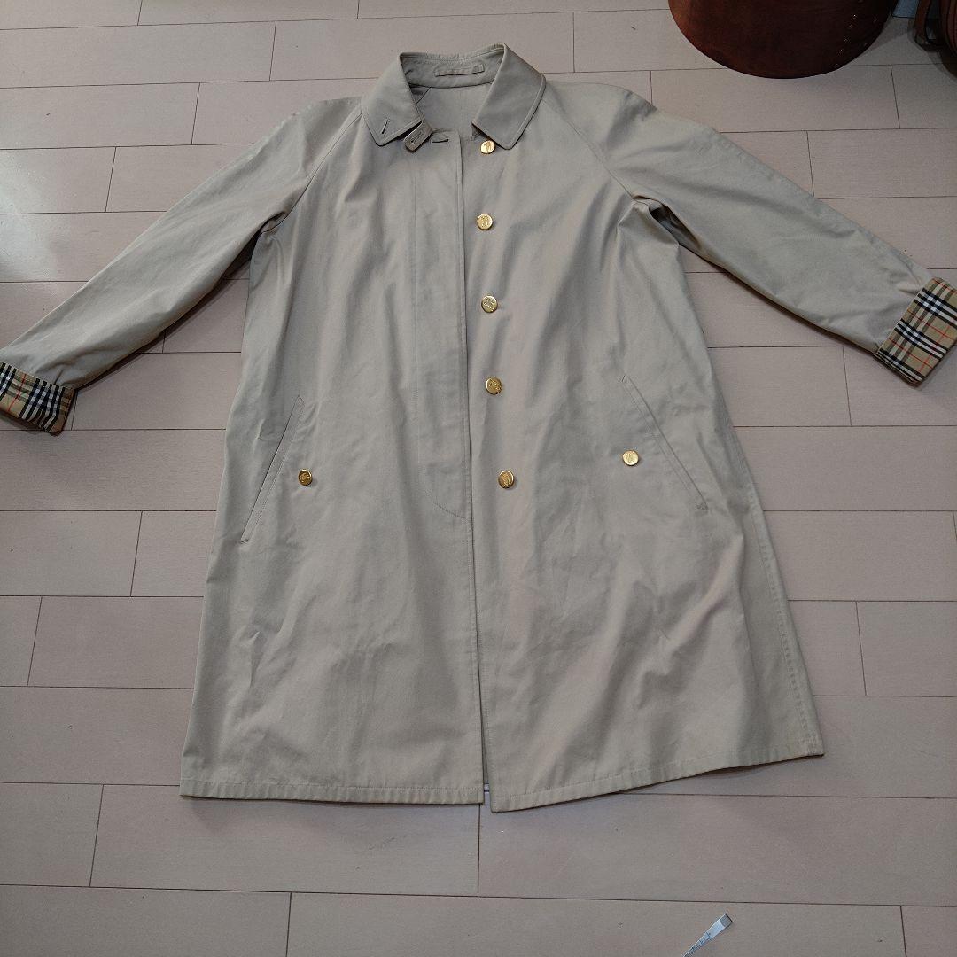 ヴィンテージ バーバリー ステンカラーコート 金ボタン トレンチコート